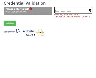 Animation of credential verification