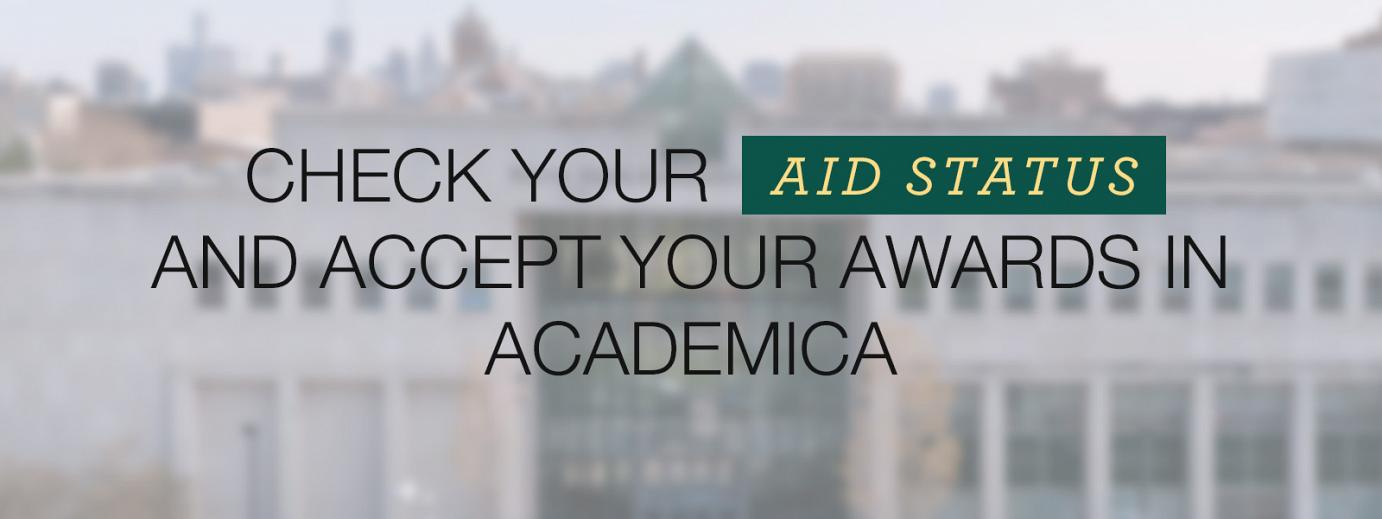 Check your financial aid status in Academica