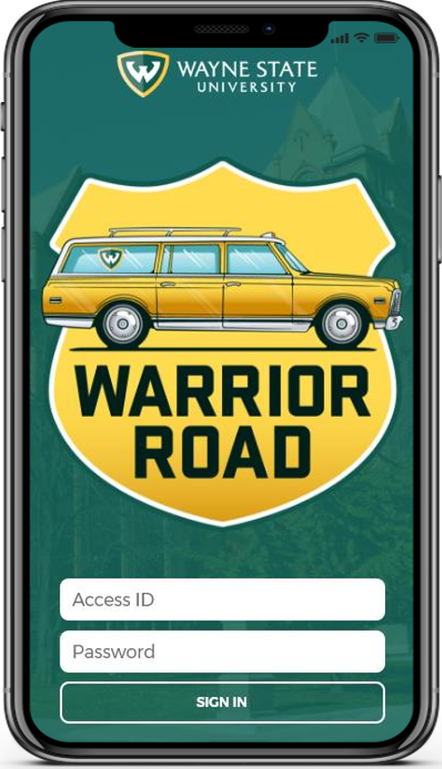 Screenshot of Warrior Road app